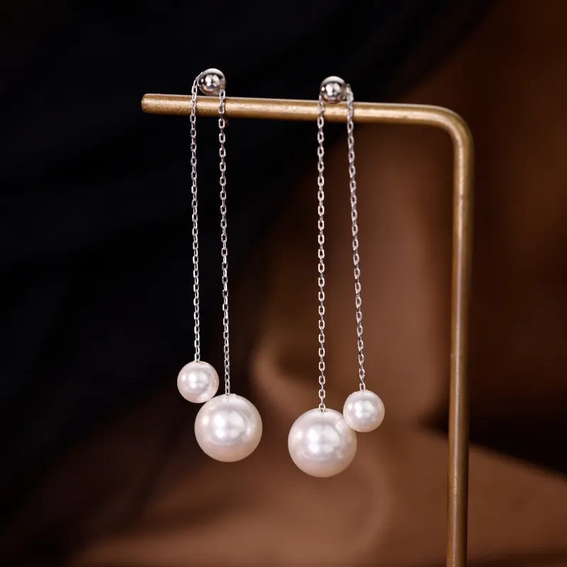 NATURALLYJOJO S925 Silver Faux Pearl Earrings Women's Silver/Gold-3