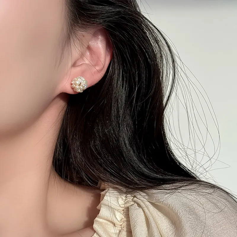 NATURALLYJOJO Baroque Freshwater Pearls Earrings Women's White-2