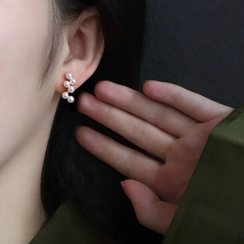 NATURALLYJOJO Faux Pearl Clip On Earrings Women's-2