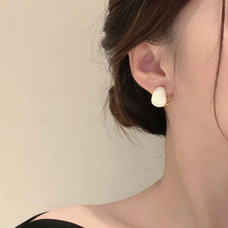 NATURALLYJOJO Copper Earrings Women's White-3