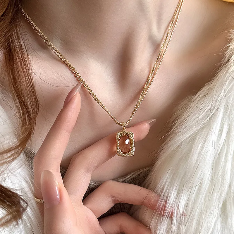 NATURALLYJOJO Zircon Necklaces Women's Gold-2
