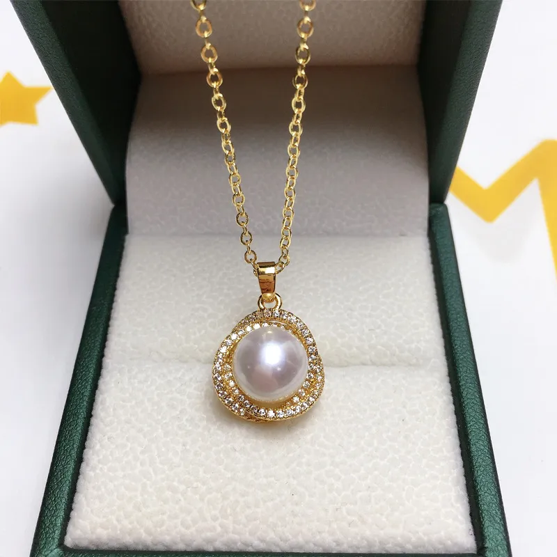 NATURALLYJOJO Zircon Necklaces Women's White/Gold-5