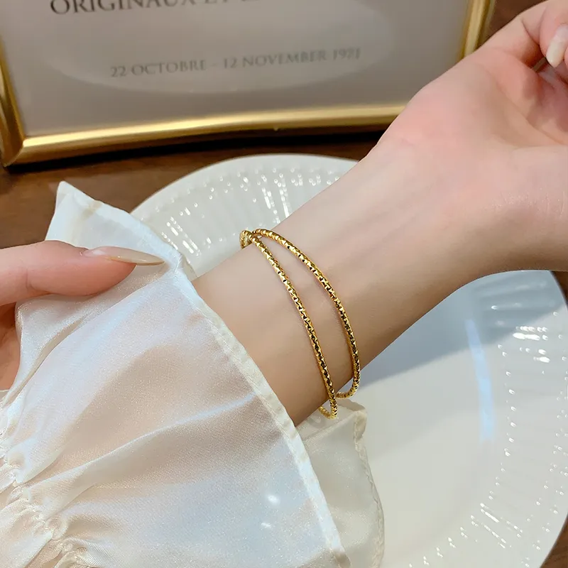 NATURALLYJOJO Titanium Steel Bangles Women's Gold/Silver-22