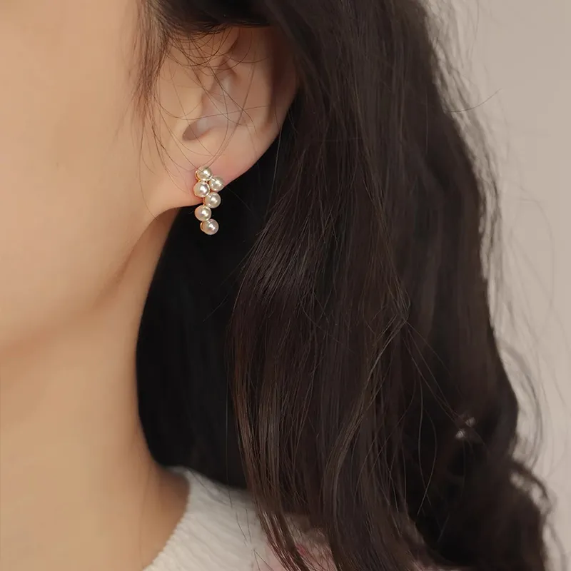 NATURALLYJOJO Faux Pearl Earrings Women's Gold-2