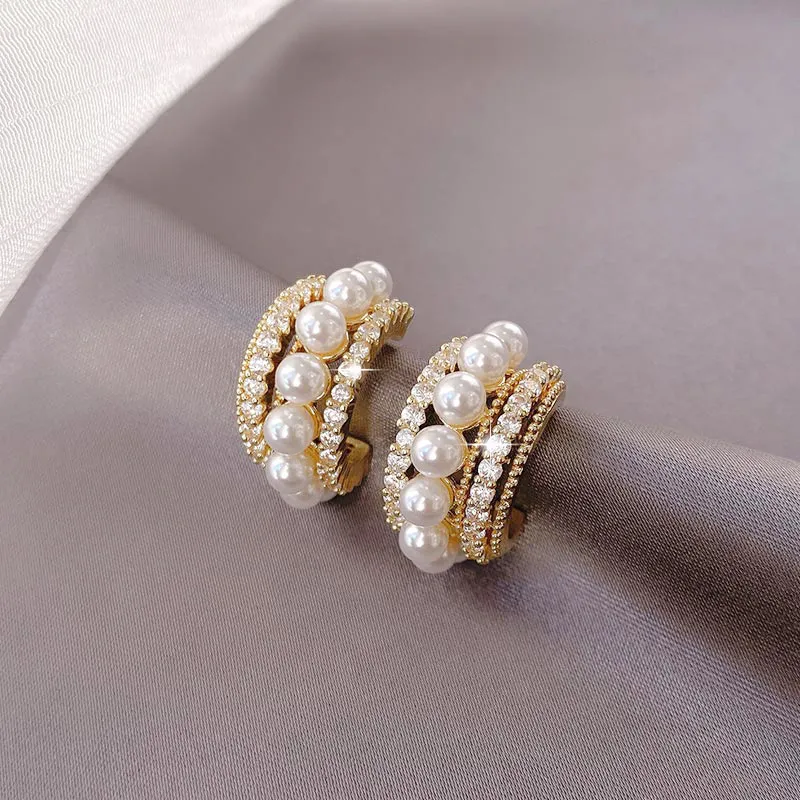 NATURALLYJOJO Zircon Earrings Women's Gold-6