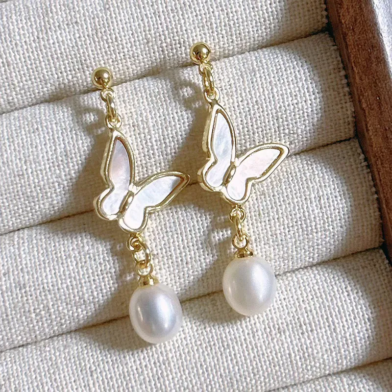 NATURALLYJOJO Mother Of Pearl Earrings Women's White-3