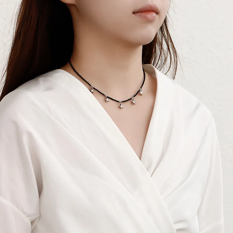 NATURALLYJOJO Zircon Faceted Beads Necklaces Women's Black-1