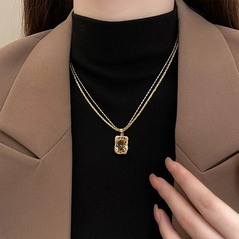NATURALLYJOJO Zircon Necklaces Women's Gold-3