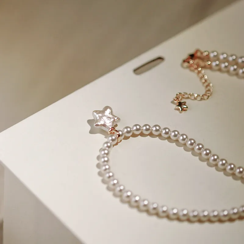 NATURALLYJOJO Faux Pearl Freshwater Pearl Zircon Necklaces Women's White-5