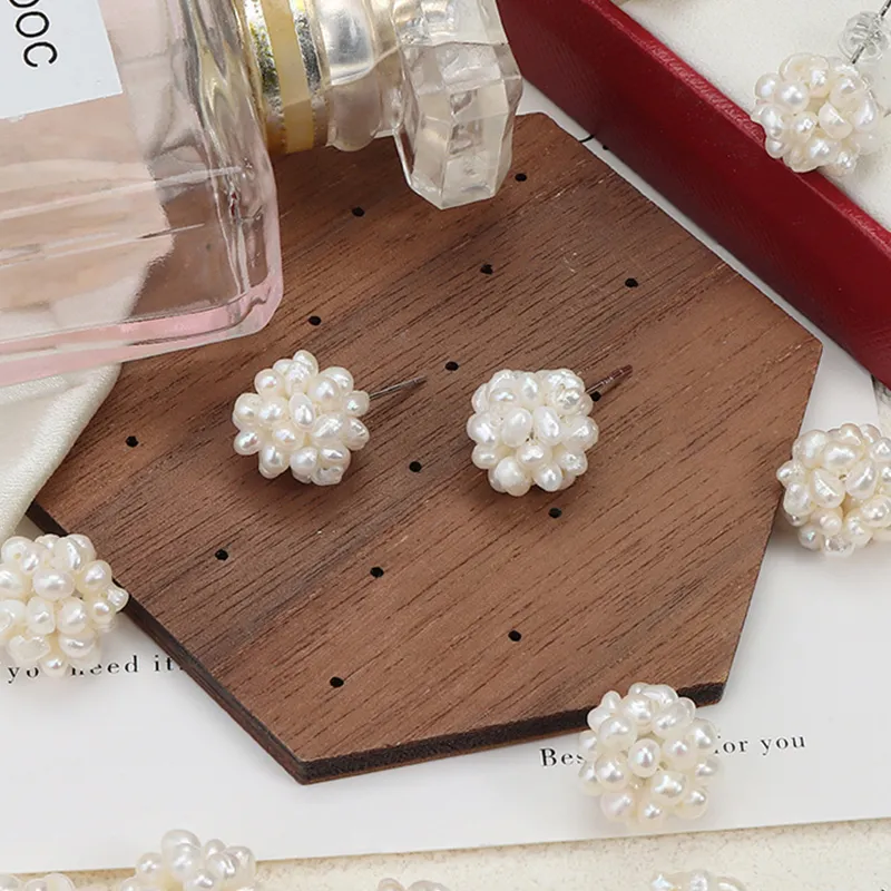 NATURALLYJOJO Baroque Freshwater Pearls Earrings Women's White-5