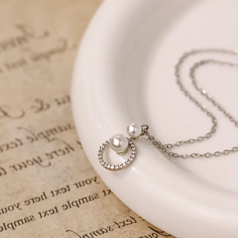 NATURALLYJOJO Imitation Pearl Copper Necklaces Women's Gold/Silver-10