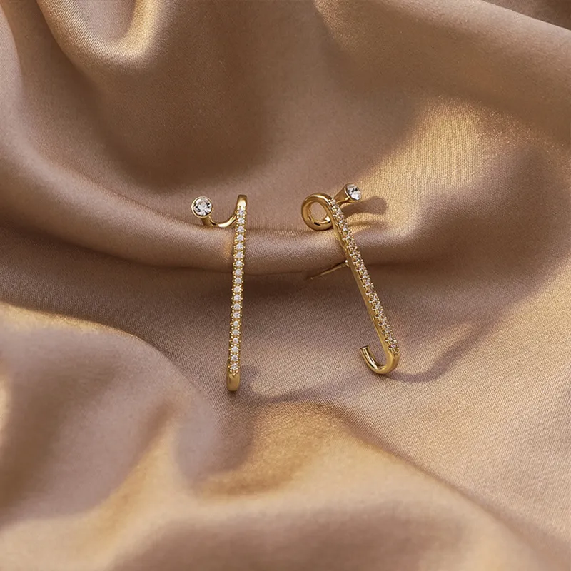 NATURALLYJOJO S925 Sterling Silver Stud With Zircon Earrings Women's Gold-3