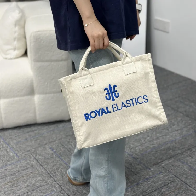 ROYAL ELASTICS Canvas Tote One Shoulder Handbag Unisex White-2