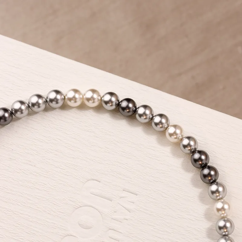 NATURALLYJOJO Imitation Pearl Copper Necklaces Women's White/Gray/Black-3