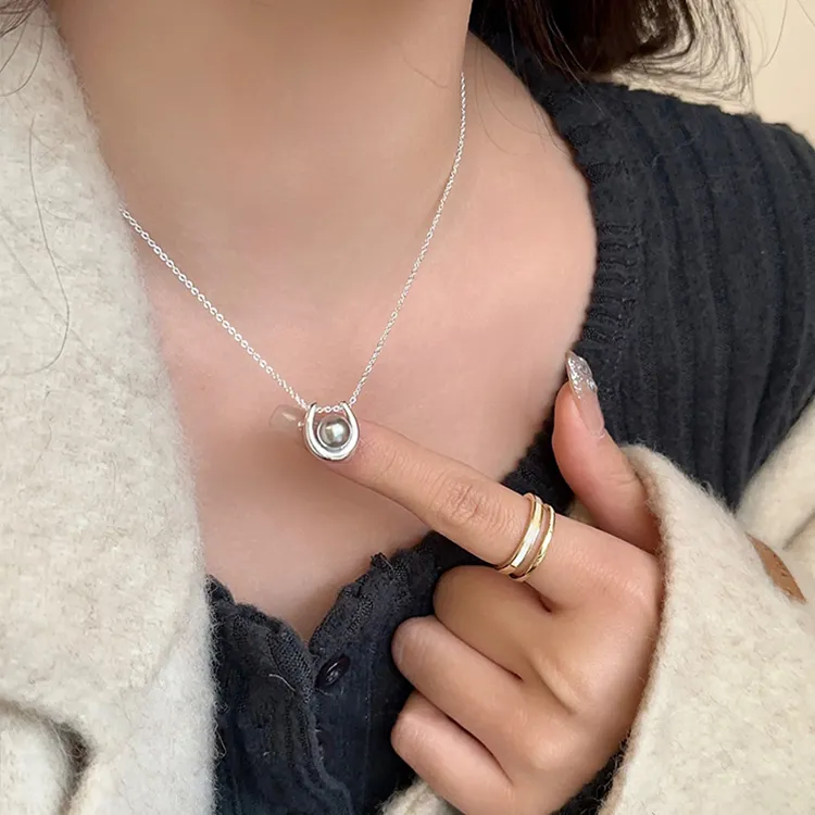 NATURALLYJOJO Faux Pearl Necklaces Women's White/Gray/Black-9