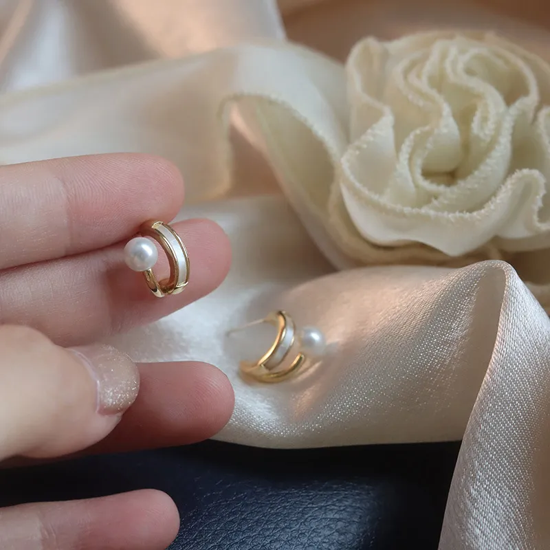 NATURALLYJOJO Faux Pearl Earrings Women's Gold-6