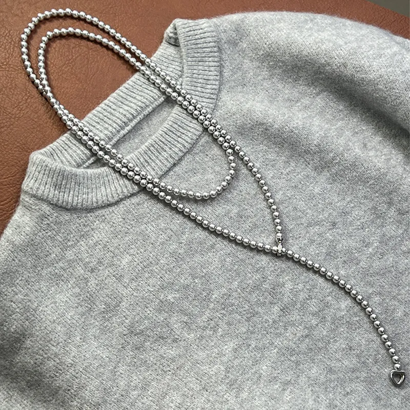 NATURALLYJOJO Faux Pearl Necklaces Women's White/Gray-9