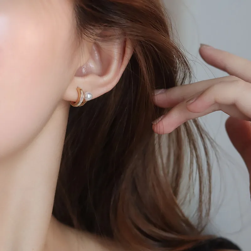 NATURALLYJOJO Faux Pearl Earrings Women's Gold-2