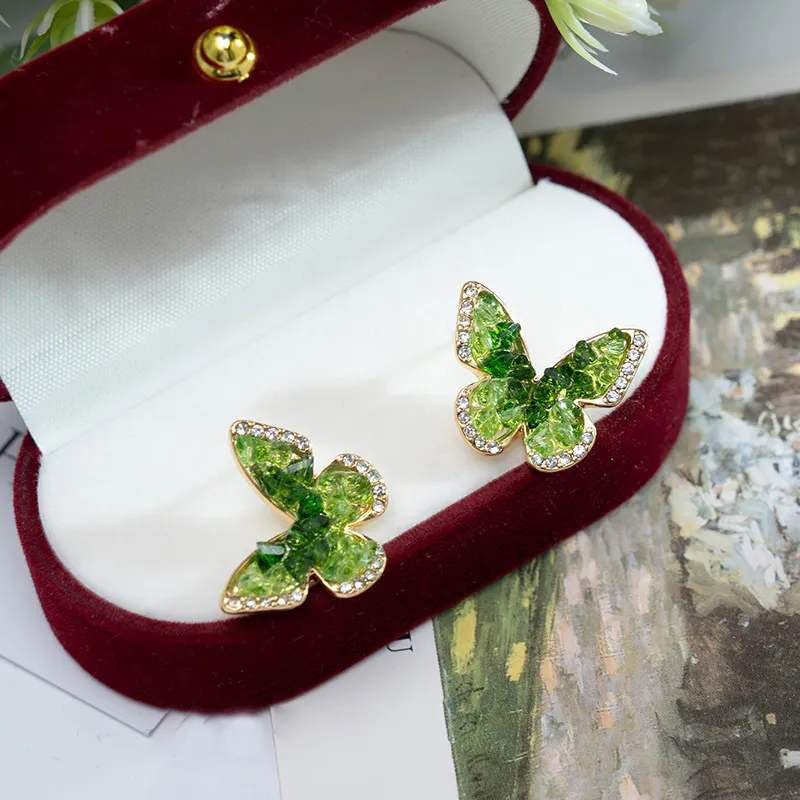 NATURALLYJOJO Zircon Earrings Women's Green-4