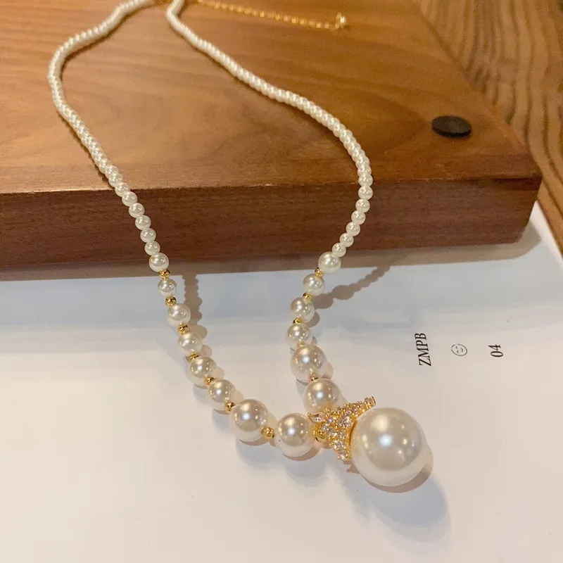 NATURALLYJOJO Glass Beads Necklaces Women's Purple/White-12