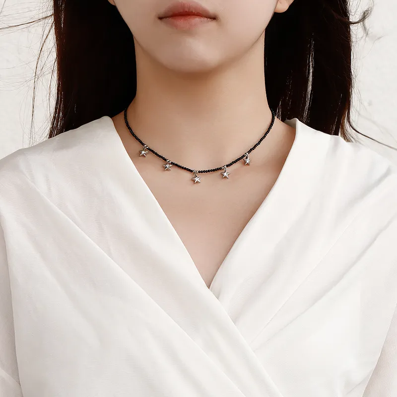NATURALLYJOJO Zircon Faceted Beads Necklaces Women's Black-2