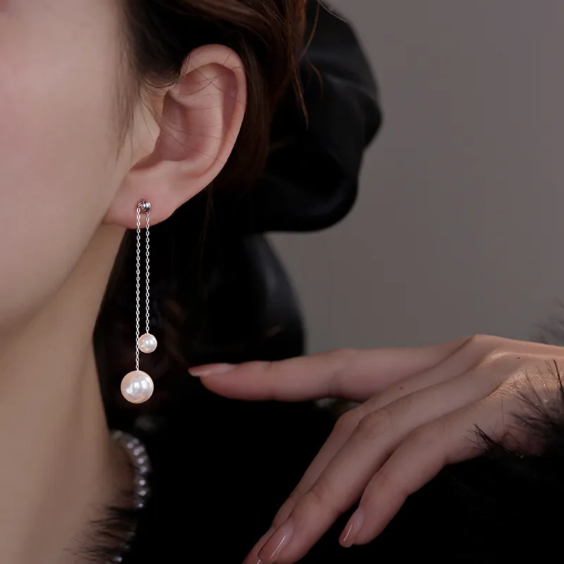 NATURALLYJOJO S925 Silver Faux Pearl Earrings Women's Silver/Gold-9