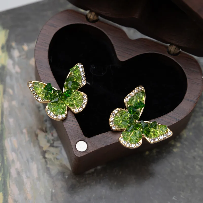 NATURALLYJOJO Zircon Earrings Women's Green-5