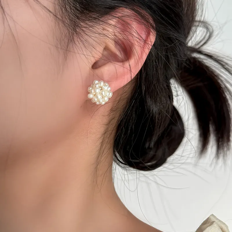 NATURALLYJOJO Baroque Freshwater Pearls Earrings Women's White-1