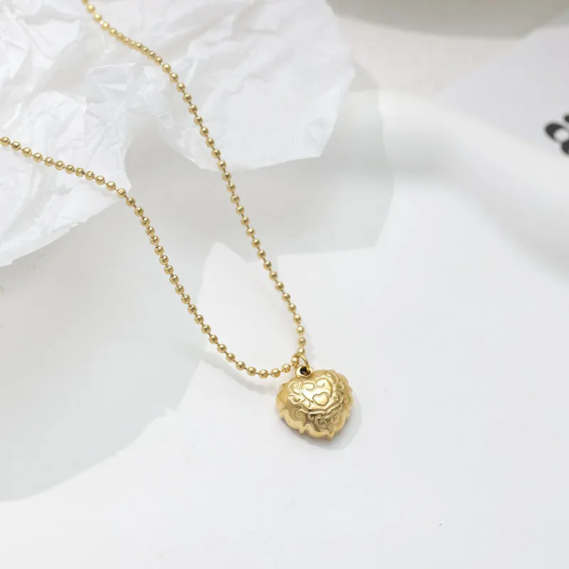 NATURALLYJOJO Titanium Steel Mother Of Pearl Necklaces Women's Gold-5