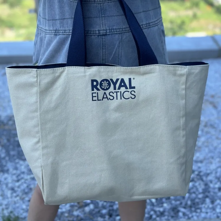 ROYAL ELASTICS Large Capacity Handheld Canvas Bag Shoulder Bag Regular Unisex Blue/White-3