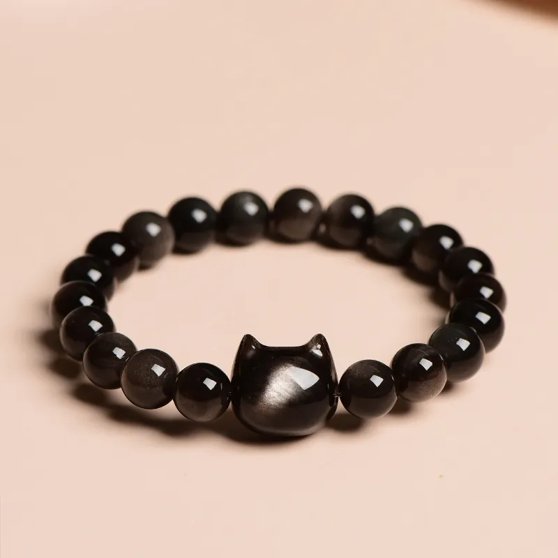 NATURALLYJOJO Obsidian Jade Bracelets Women's-4