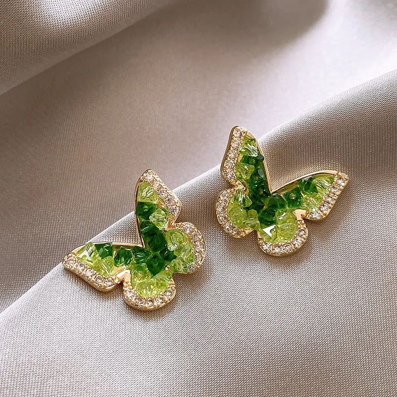 NATURALLYJOJO Zircon Earrings Women's Green-6