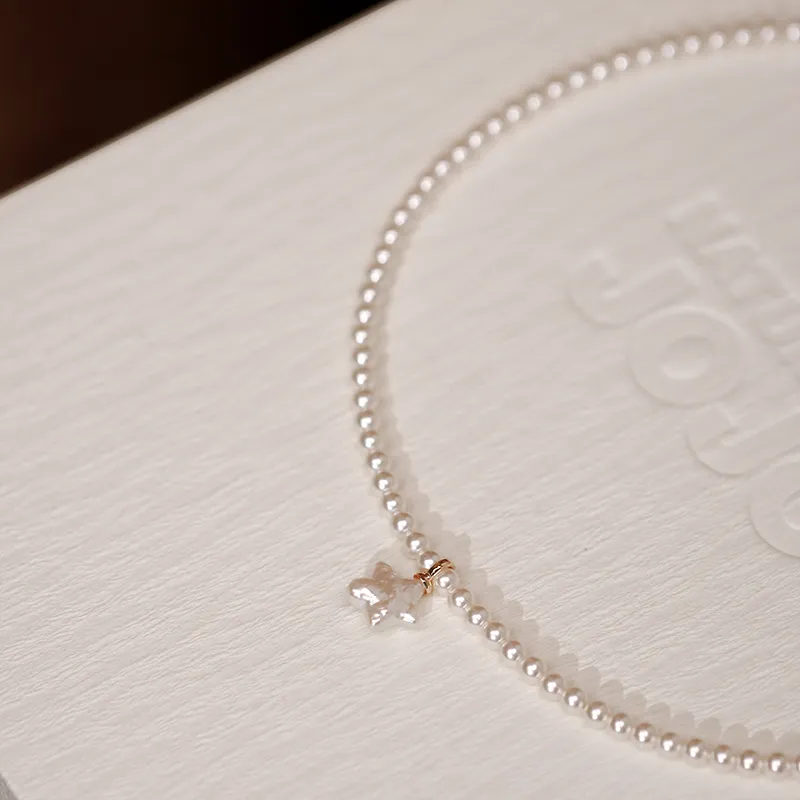 NATURALLYJOJO Faux Pearl Freshwater Pearl Zircon Necklaces Women's White-6