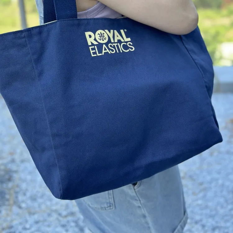 ROYAL ELASTICS Large Capacity Handheld Canvas Bag Shoulder Bag Regular Unisex Blue/White-2