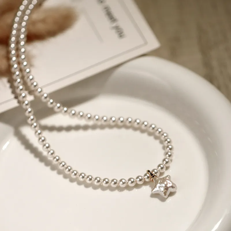 NATURALLYJOJO Faux Pearl Freshwater Pearl Zircon Necklaces Women's White-4