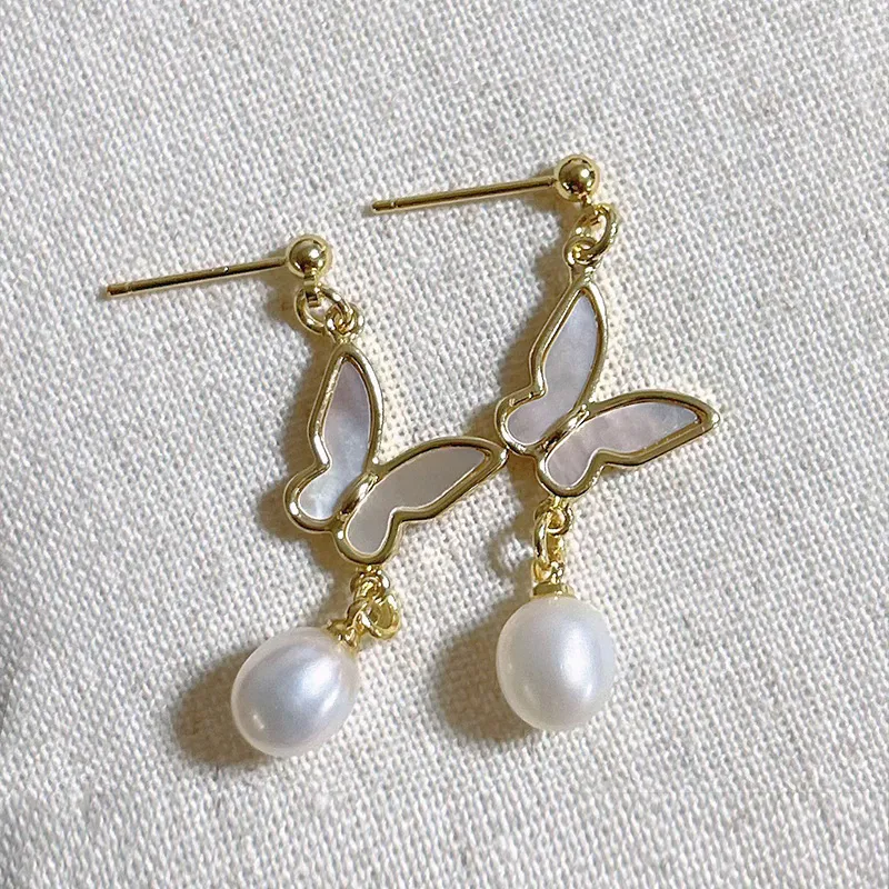 NATURALLYJOJO Mother Of Pearl Earrings Women's White-4