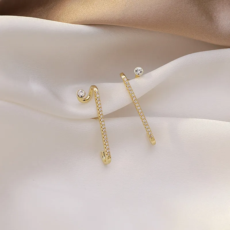 NATURALLYJOJO S925 Sterling Silver Stud With Zircon Earrings Women's Gold-5