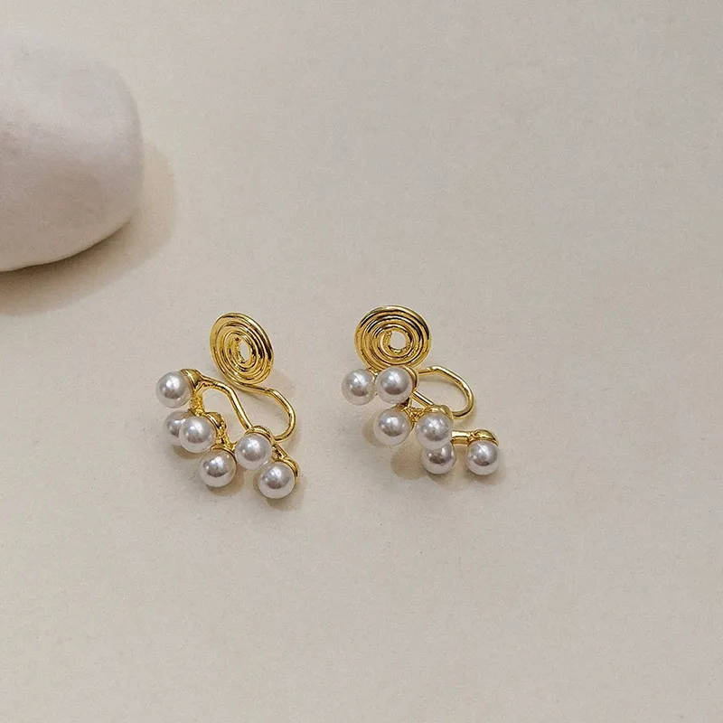 NATURALLYJOJO Faux Pearl Clip On Earrings Women's-4