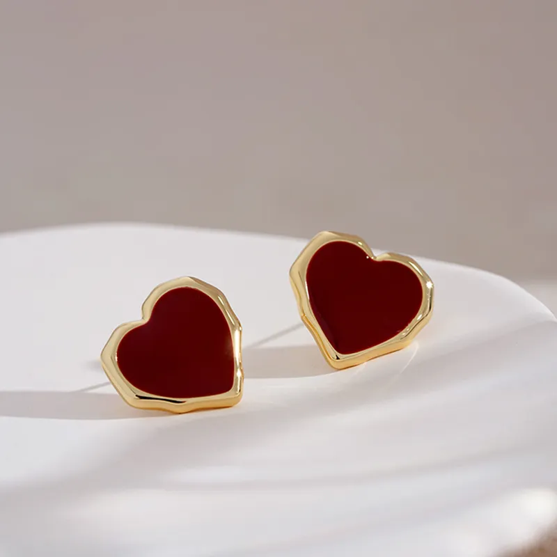NATURALLYJOJO Copper Drips Oil Earrings Women's Red/Blue-4
