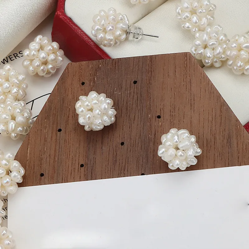 NATURALLYJOJO Baroque Freshwater Pearls Earrings Women's White-4