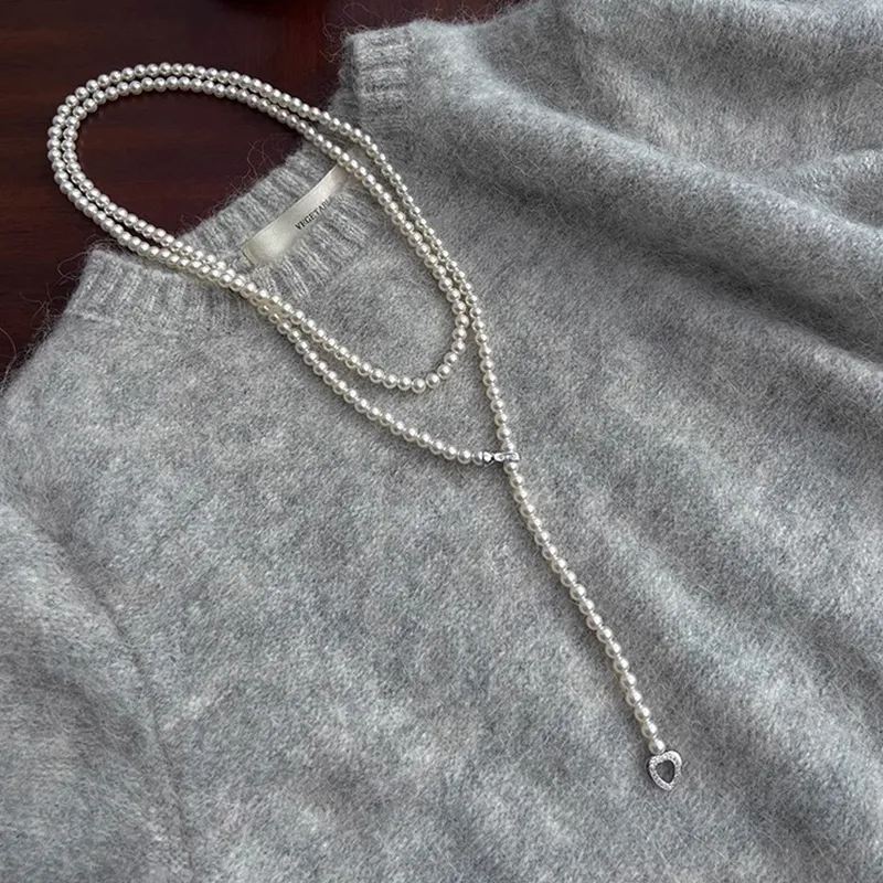 NATURALLYJOJO Faux Pearl Necklaces Women's White/Gray-3