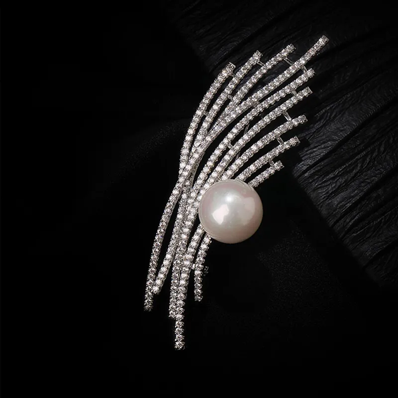 NATURALLYJOJO Faux Pearl Brooches Women's Silver-4