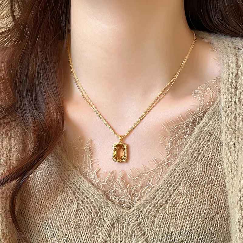 NATURALLYJOJO Zircon Necklaces Women's Gold-5