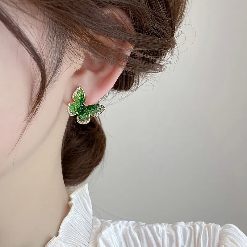 NATURALLYJOJO Zircon Earrings Women's Green-1