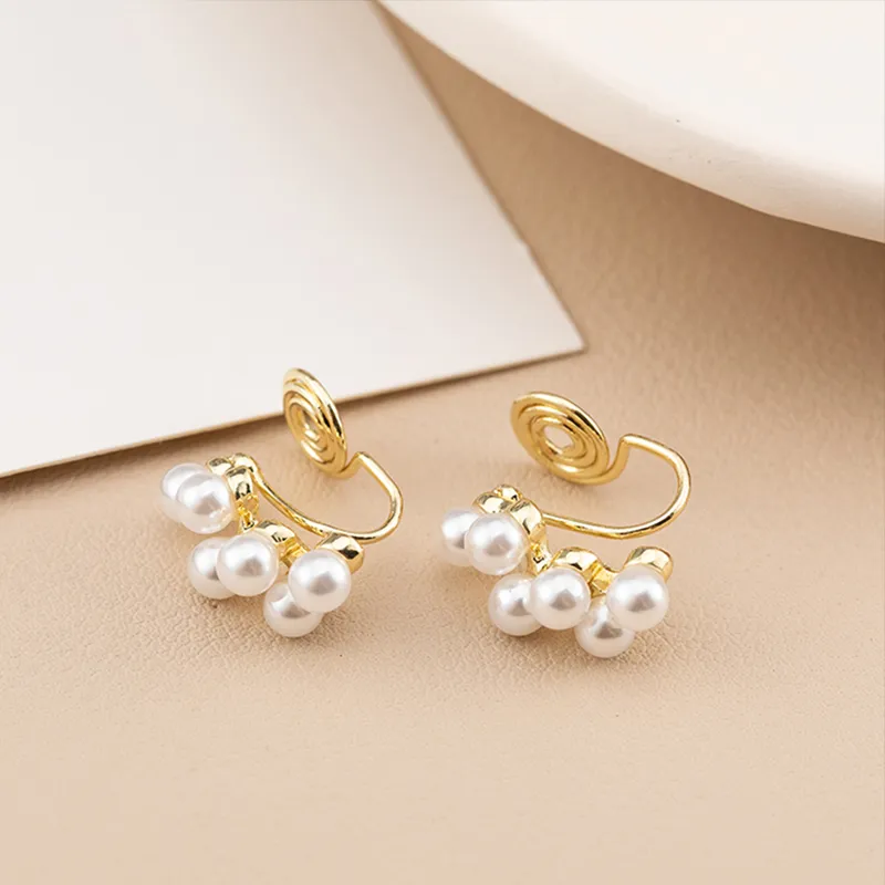 NATURALLYJOJO Faux Pearl Clip On Earrings Women's-3