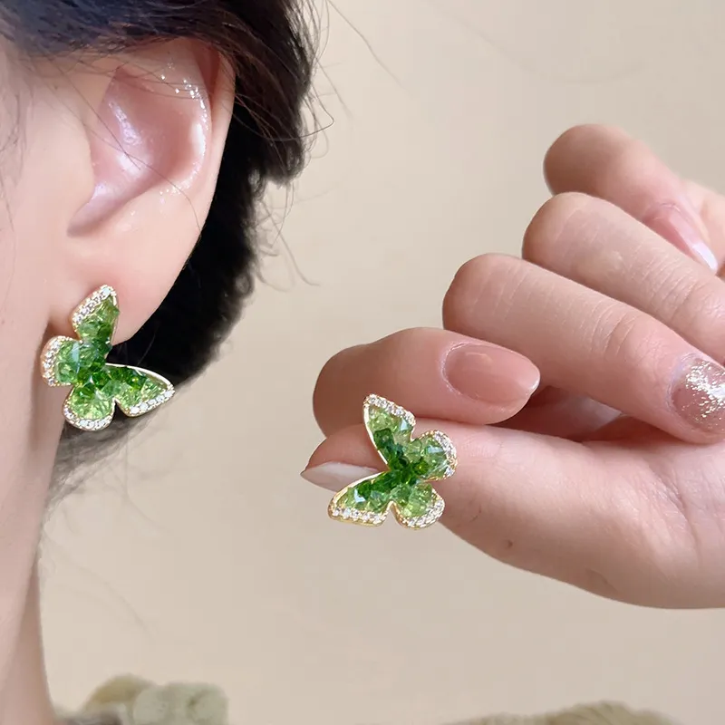 NATURALLYJOJO Zircon Earrings Women's Green-2