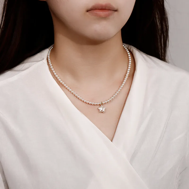 NATURALLYJOJO Faux Pearl Freshwater Pearl Zircon Necklaces Women's White-1