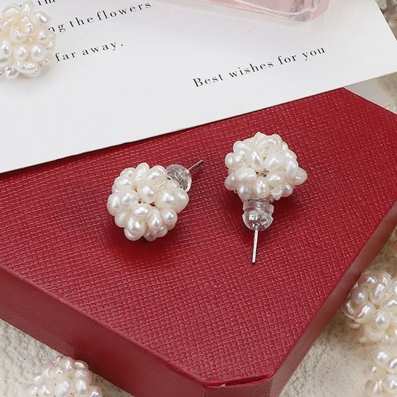 NATURALLYJOJO Baroque Freshwater Pearls Earrings Women's White-3