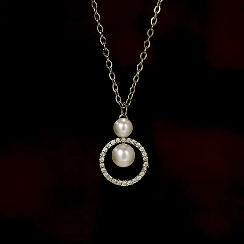 NATURALLYJOJO Imitation Pearl Copper Necklaces Women's Gold/Silver-8