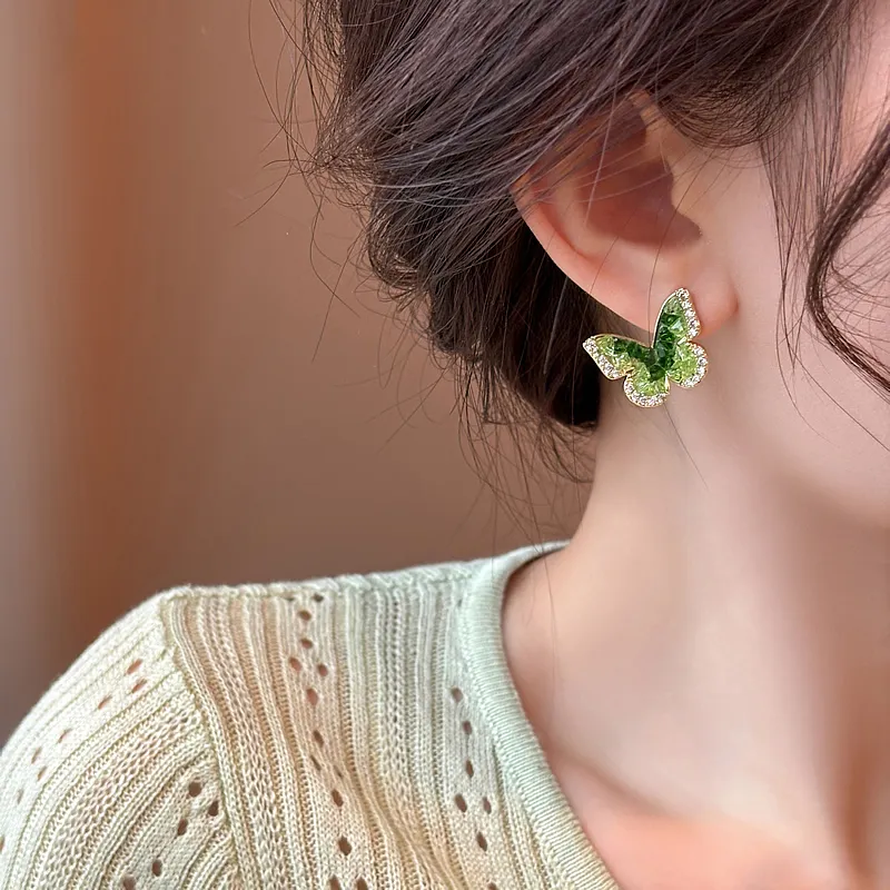 NATURALLYJOJO Zircon Earrings Women's Green-3